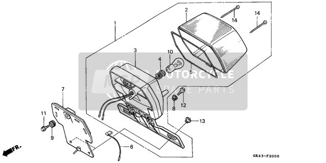 Honda C50S 1992 Fanale posteriore (C50DF/G/DG/SN) per un 1992 Honda C50S